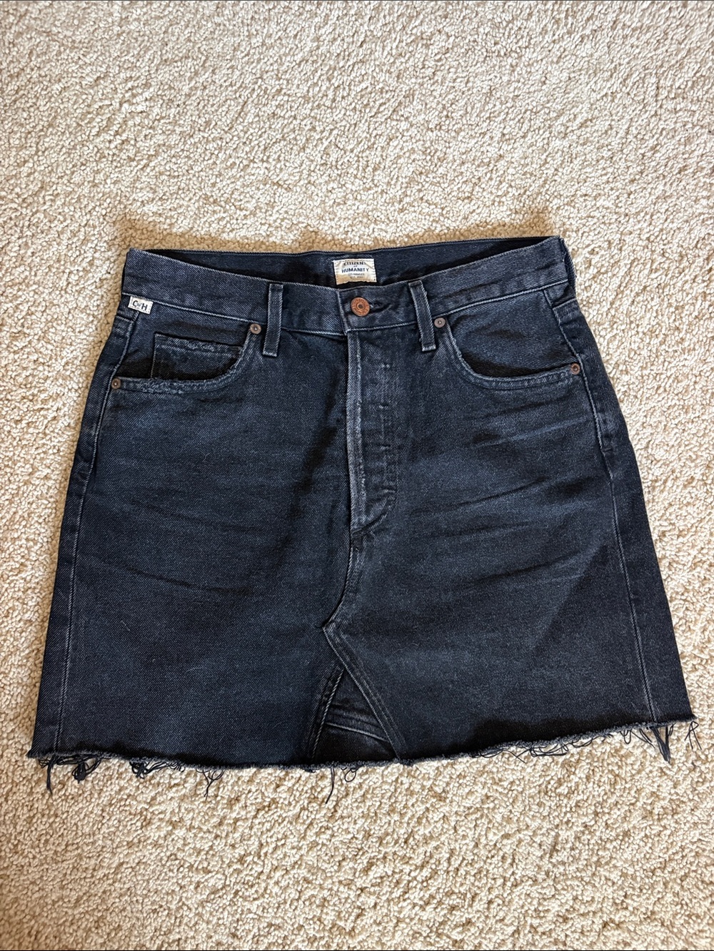 Citizens of Humanity black denim skirt